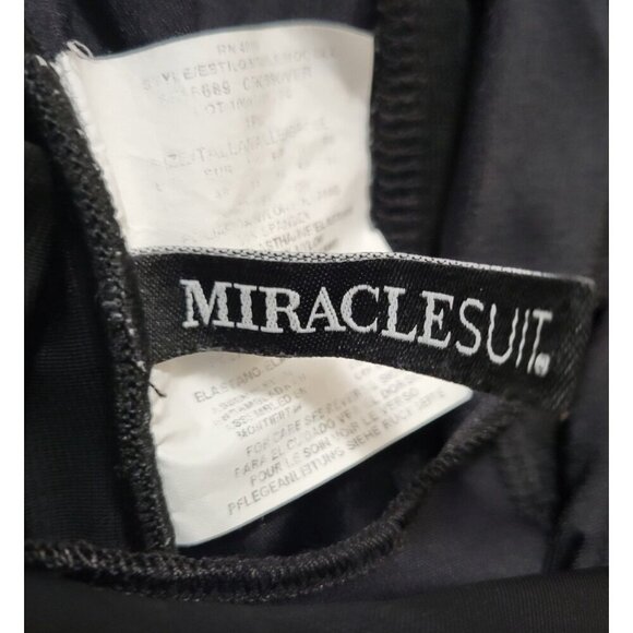MIRACLESUIT Crossover w/ Mesh One Piece Swimsuit Black Tummy Control 1pc - Picture 11 of 14